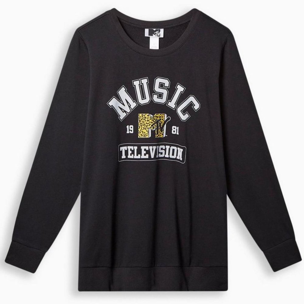 ❤️NWT TORRID SWEATSHIRT ☆ MTV VINTAGE 1980s ☆ GRAPHIC TEE PLUS SIZE